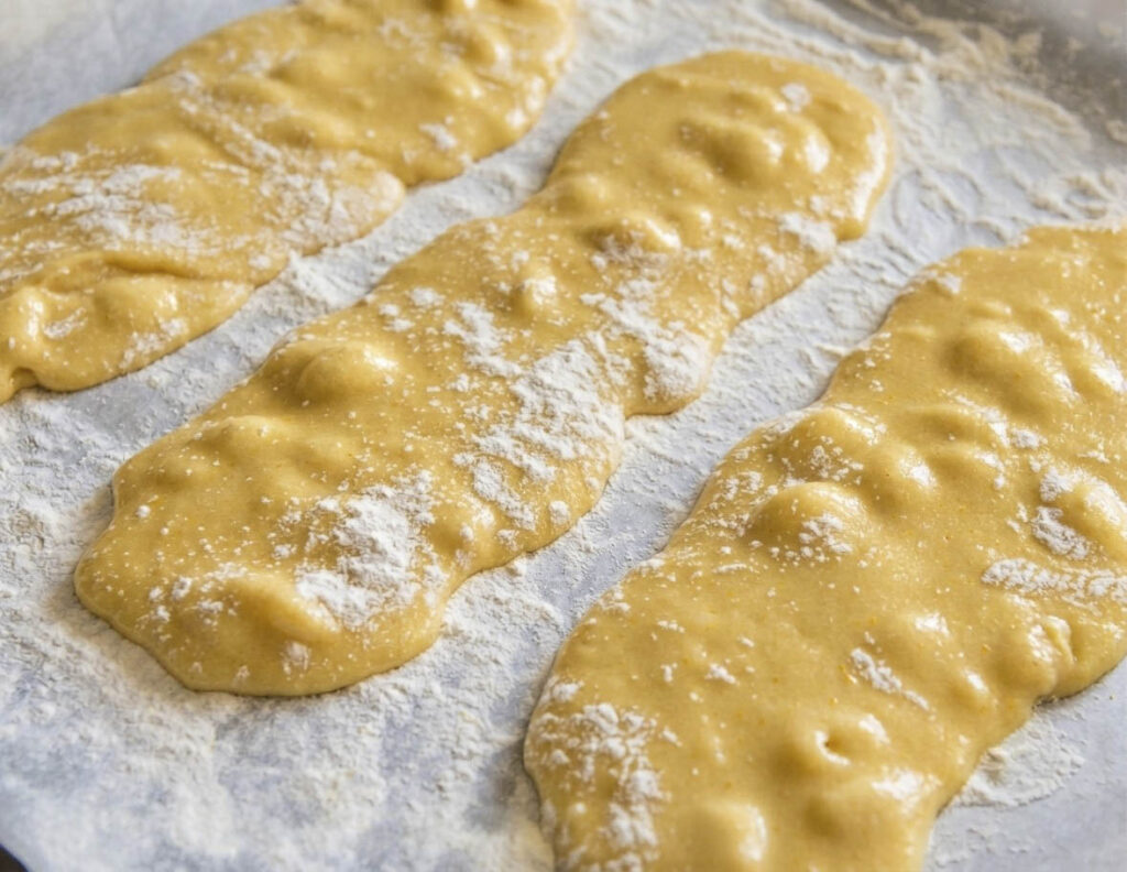 Biscotti con le mandorle (1)_edited Impasto morbido per biscotti con mandorle sulla carta forno