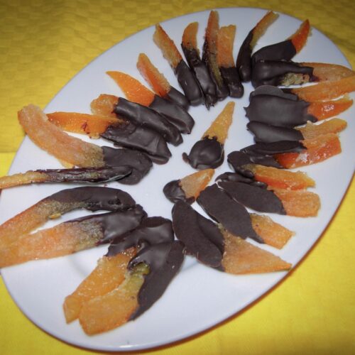 scorze di arancia candite con cioccolato