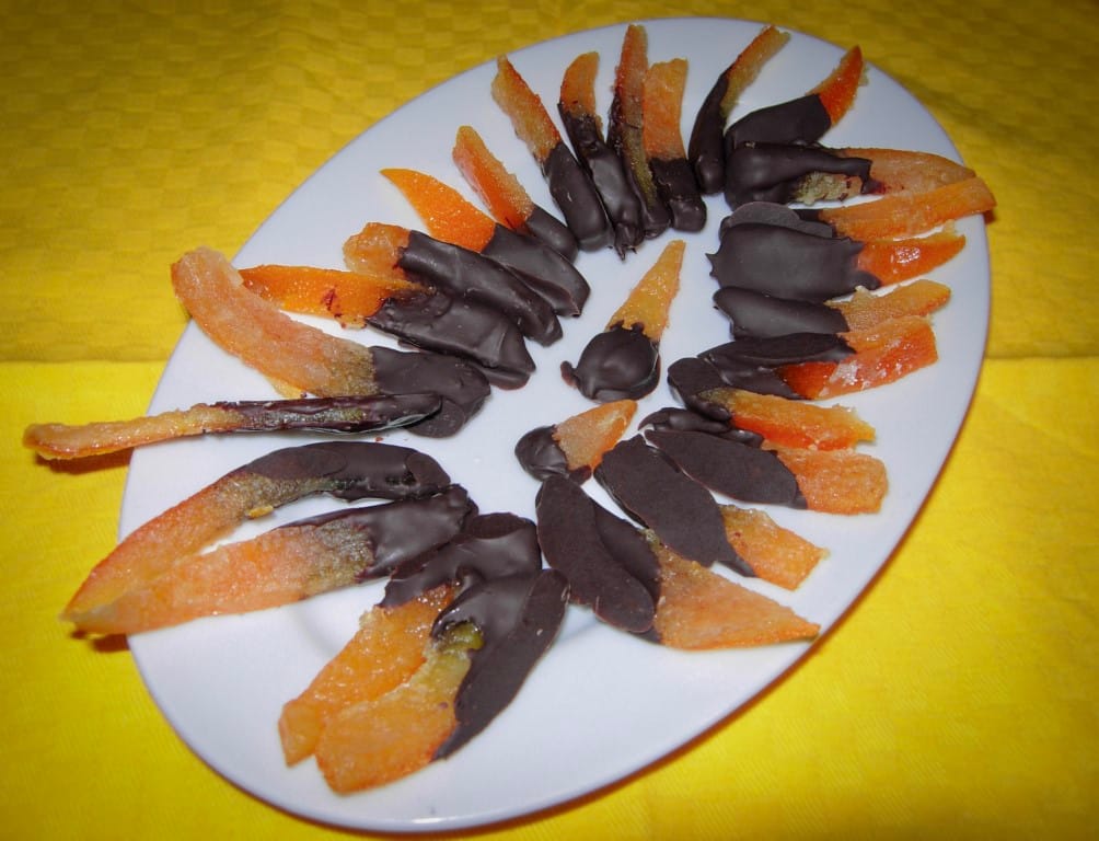scorze di arancia candite con cioccolato