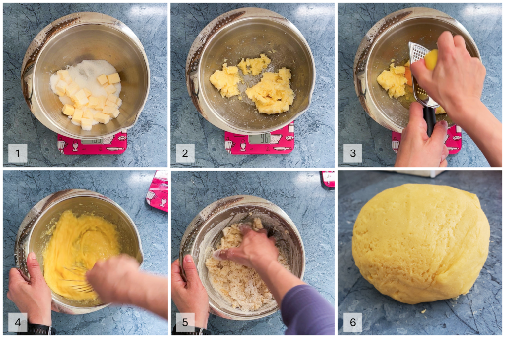 Procedimento passo passo per fare la pasta frolla fatta in casa.